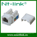 2014 Netlink Fábrica de Produção Rápida Preço Baixo IDC Cat5e Dual RJ45 Keystone Jack